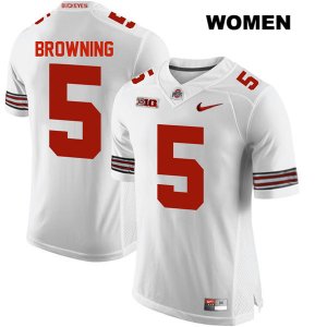 Women's NCAA Ohio State Buckeyes Baron Browning #5 College Stitched Authentic Nike White Football Jersey YD20E27UE